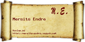 Mersits Endre névjegykártya